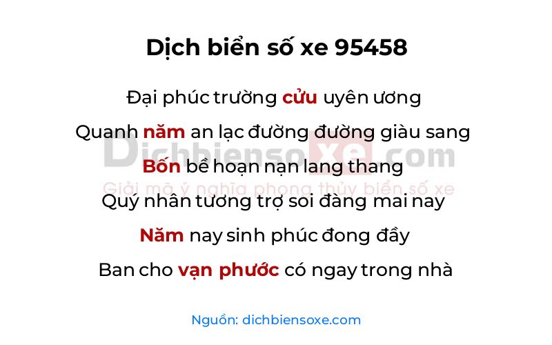 Dịch thơ biển số 95458