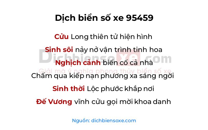 Dịch thơ biển số 95459