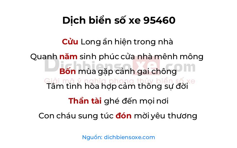 Dịch thơ biển số 95460