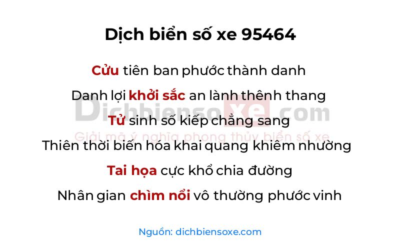 Dịch thơ biển số 95464