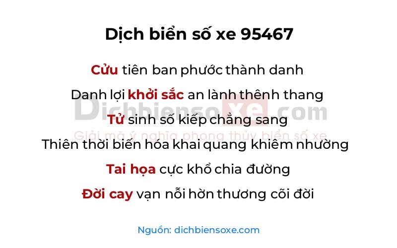 Dịch thơ biển số 95467