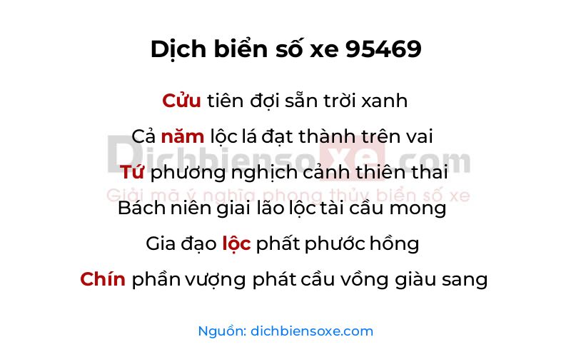 Dịch thơ biển số 95469