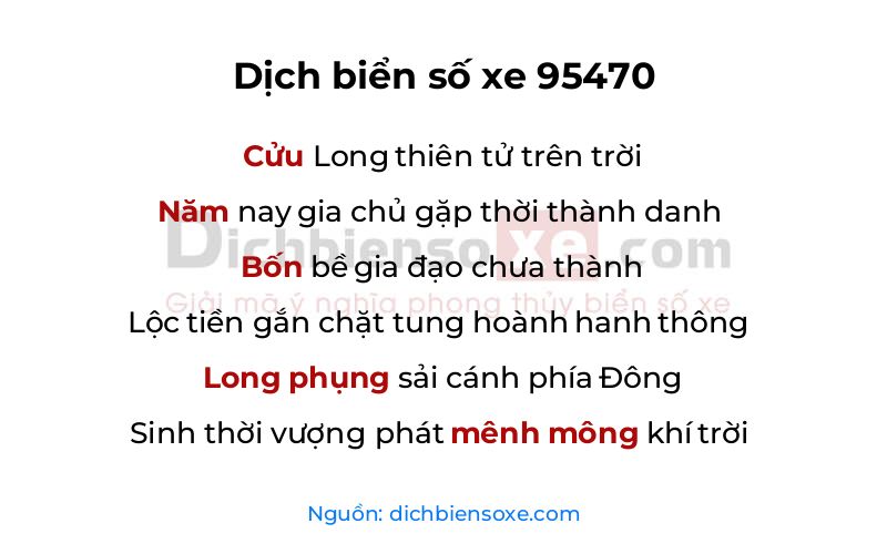 Dịch thơ biển số 95470