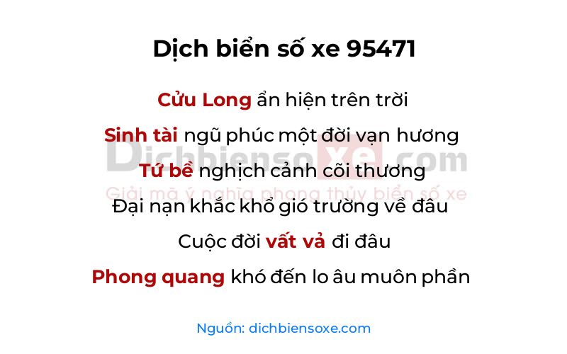 Dịch thơ biển số 95471