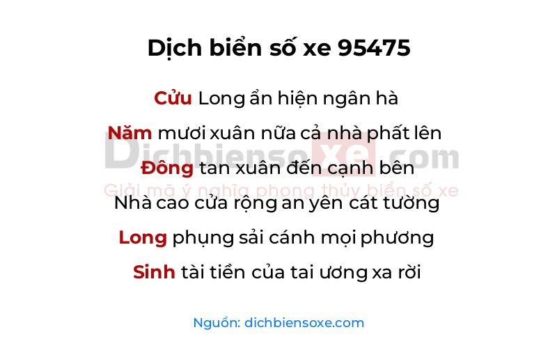 Dịch thơ biển số 95475