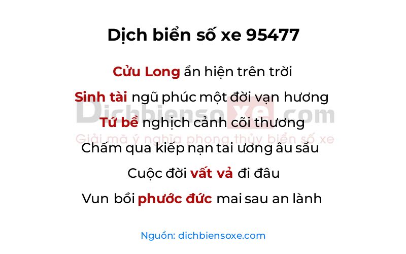 Dịch thơ biển số 95477