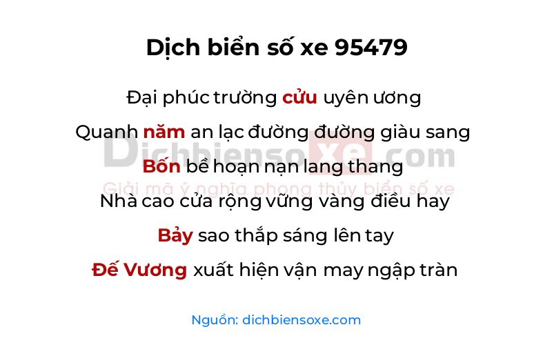 Dịch thơ biển số 95479