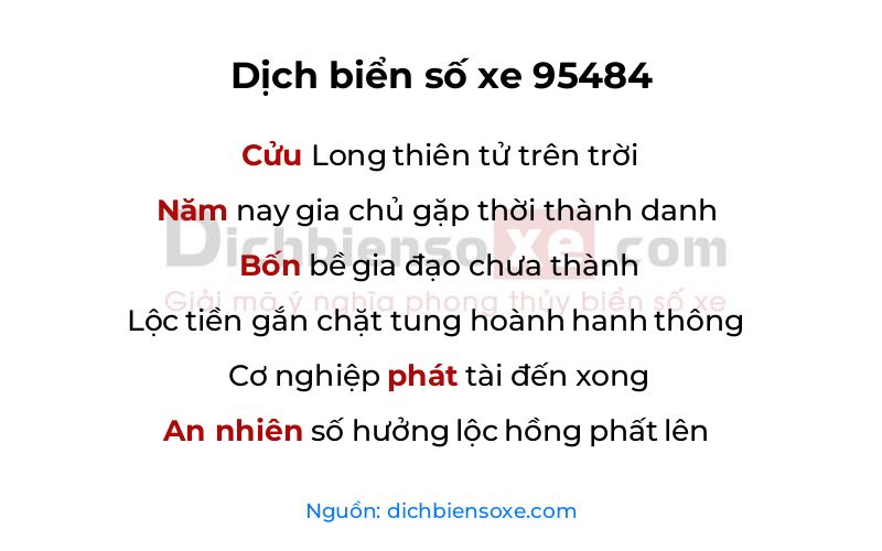 Dịch thơ biển số 95484