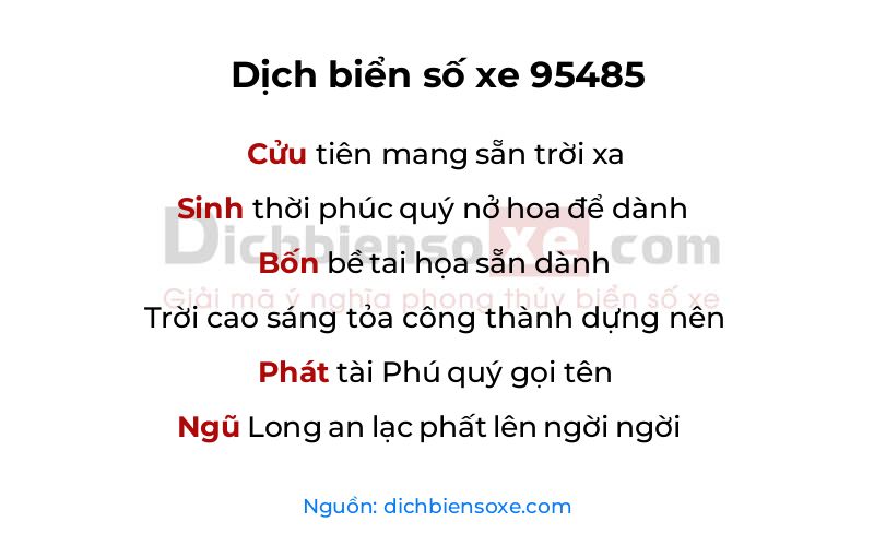 Dịch thơ biển số 95485