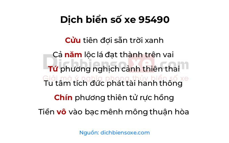 Dịch thơ biển số 95490