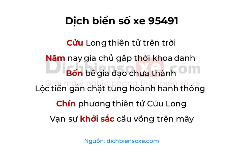 Dịch thơ biển số 95491