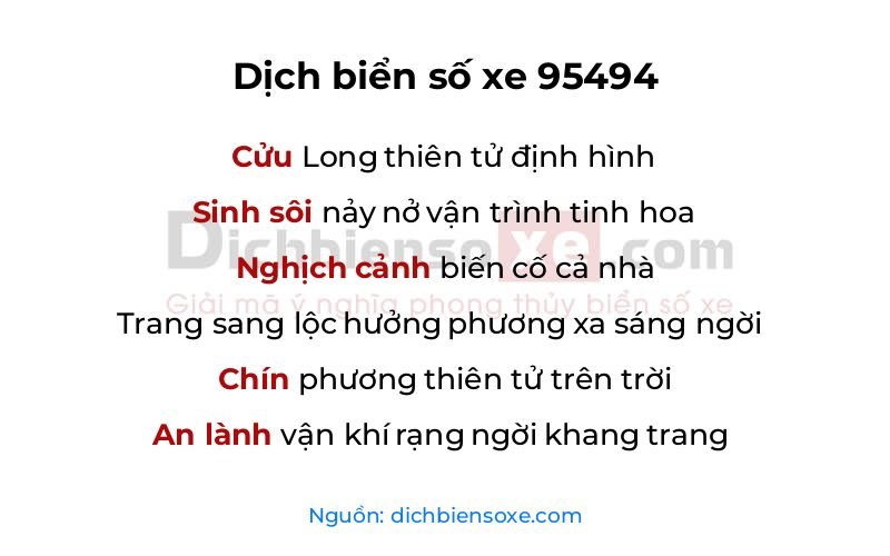 Dịch thơ biển số 95494