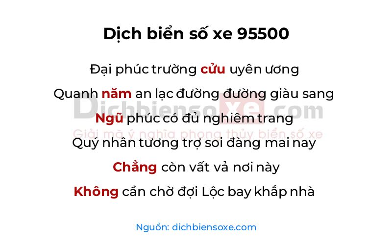Dịch thơ biển số 95500