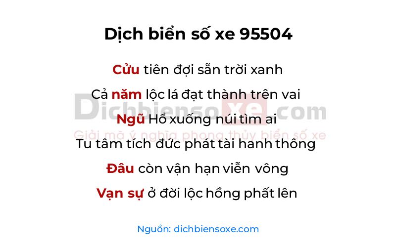 Dịch thơ biển số 95504