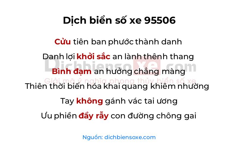 Dịch thơ biển số 95506