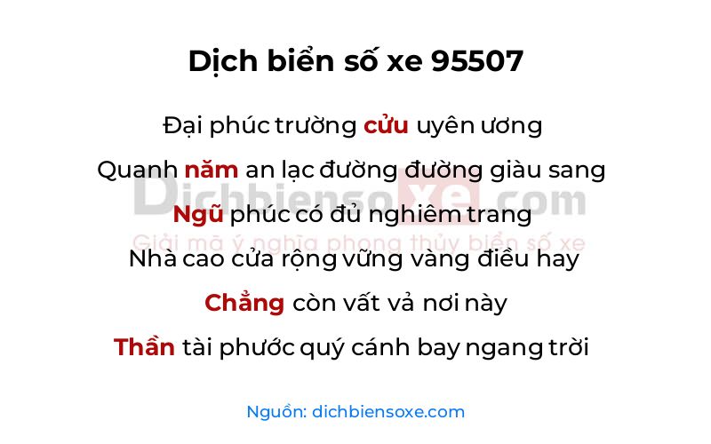 Dịch thơ biển số 95507