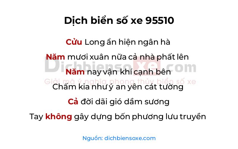 Dịch thơ biển số 95510