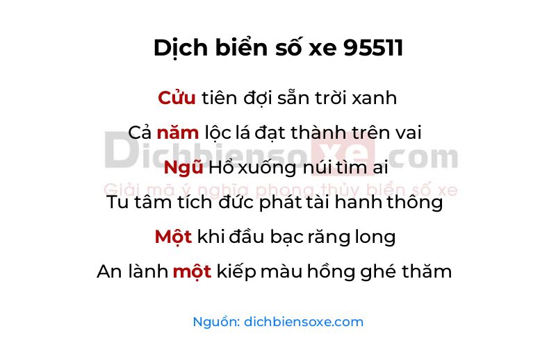 Dịch thơ biển số 95511