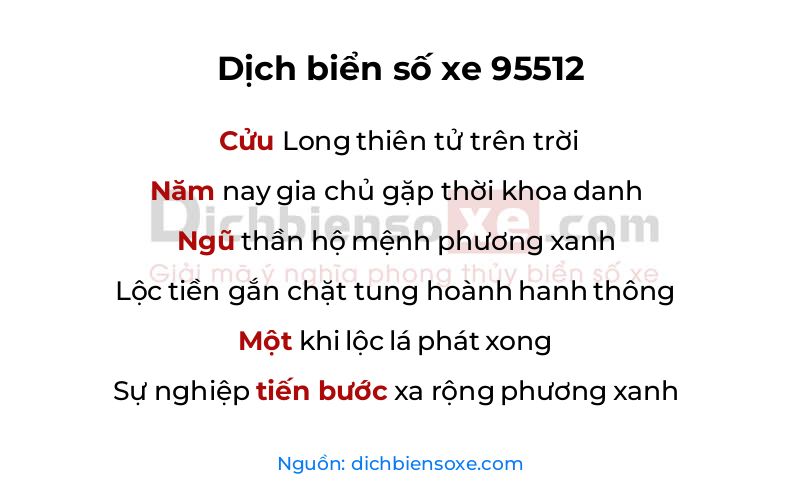 Dịch thơ biển số 95512
