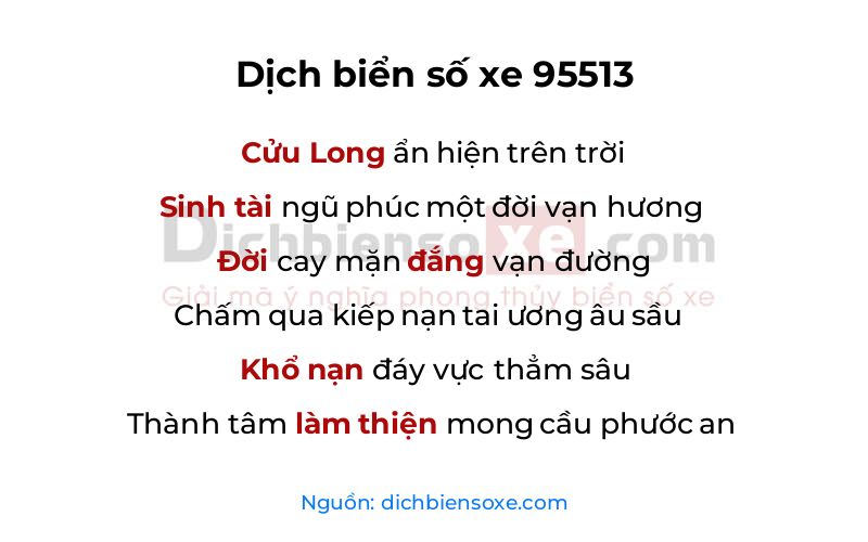 Dịch thơ biển số 95513