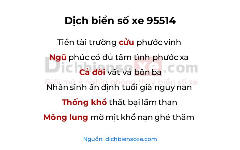 Dịch thơ biển số 95514