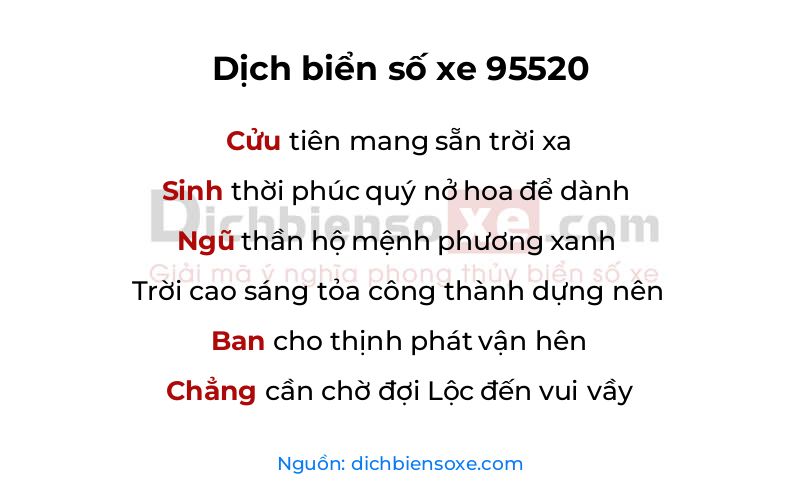 Dịch thơ biển số 95520