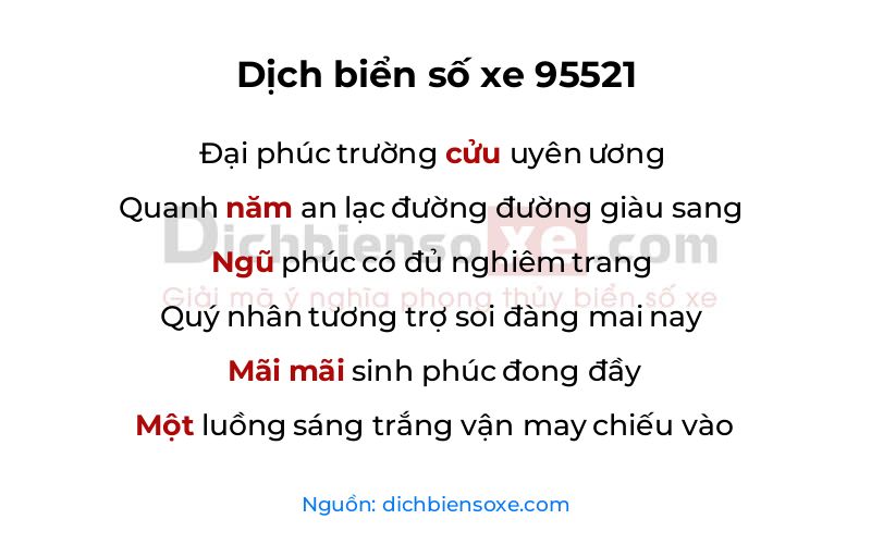 Dịch thơ biển số 95521