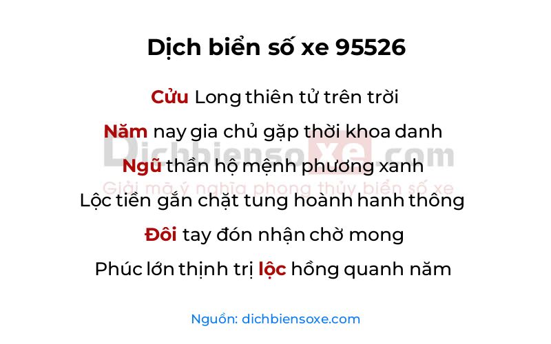 Dịch thơ biển số 95526