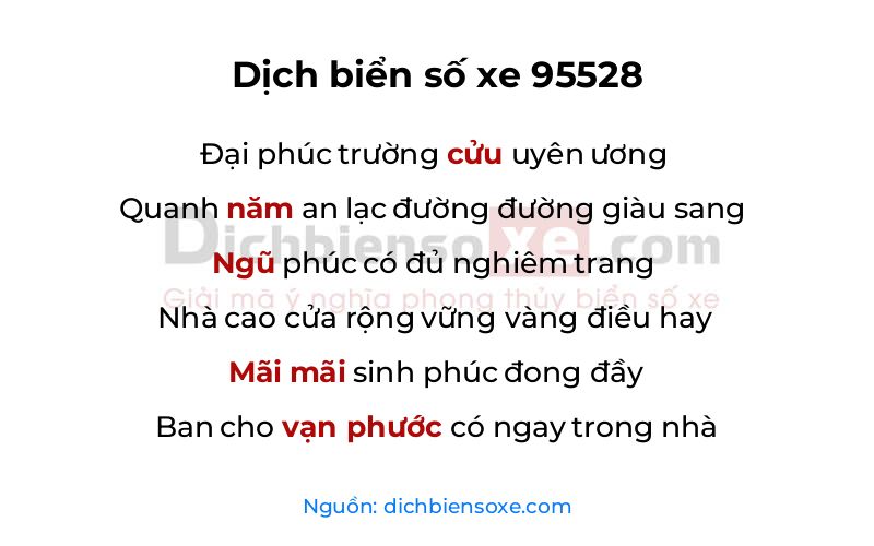 Dịch thơ biển số 95528