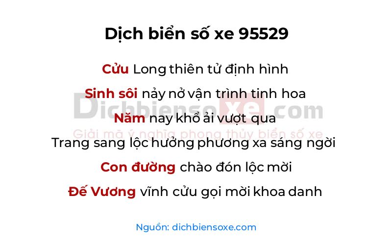 Dịch thơ biển số 95529
