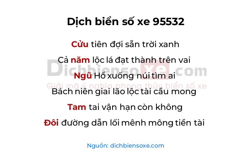 Dịch thơ biển số 95532