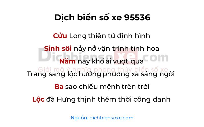 Dịch thơ biển số 95536