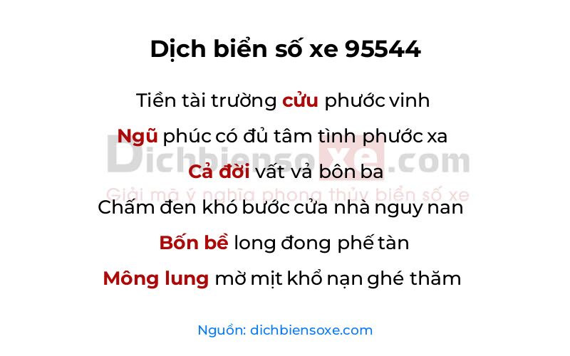 Dịch thơ biển số 95544