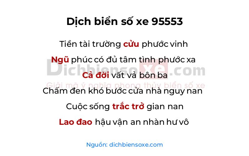 Dịch thơ biển số 95553