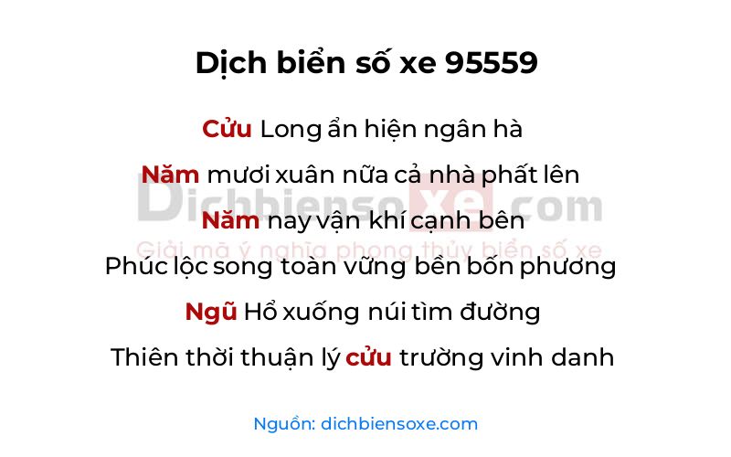 Dịch thơ biển số 95559