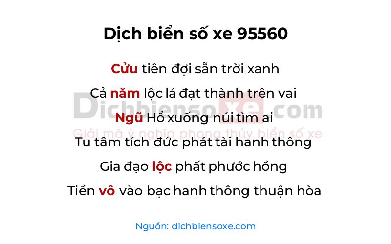 Dịch thơ biển số 95560