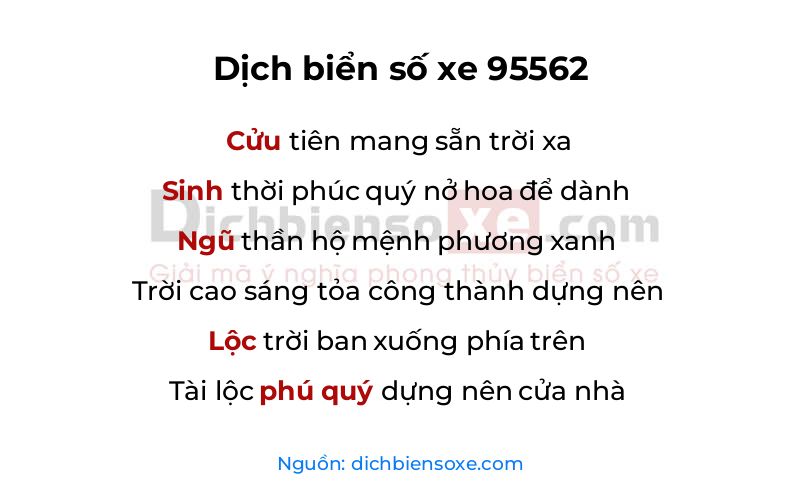Dịch thơ biển số 95562