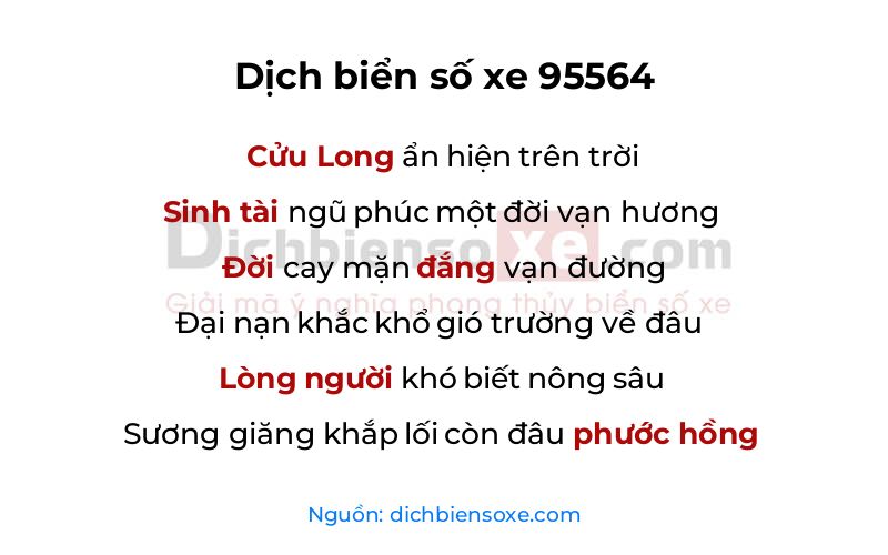 Dịch thơ biển số 95564