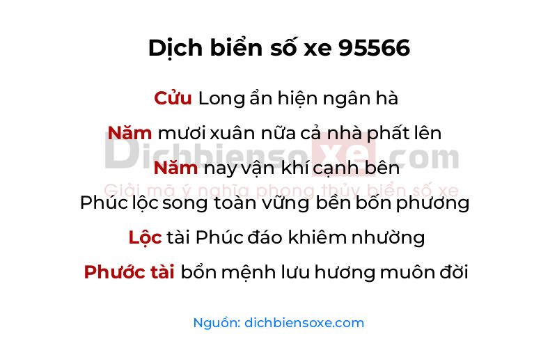 Dịch thơ biển số 95566
