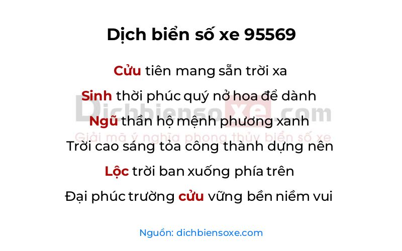 Dịch thơ biển số 95569