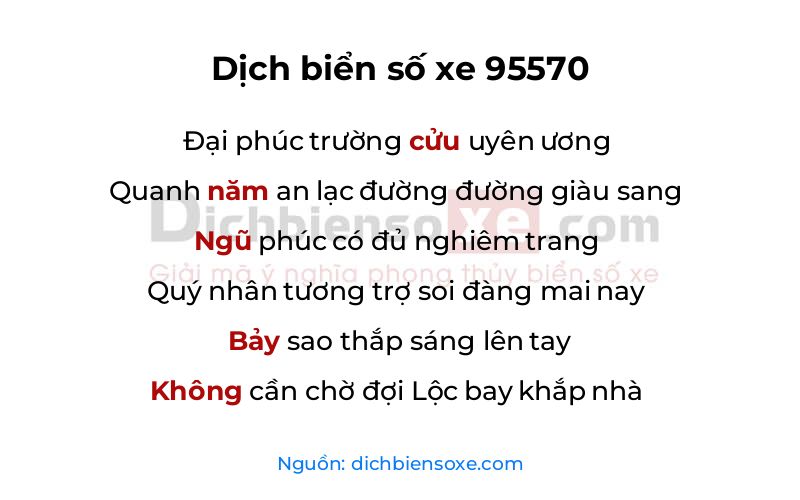 Dịch thơ biển số 95570