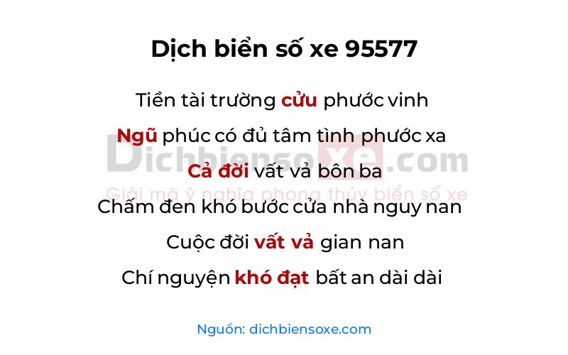 Dịch thơ biển số 95577
