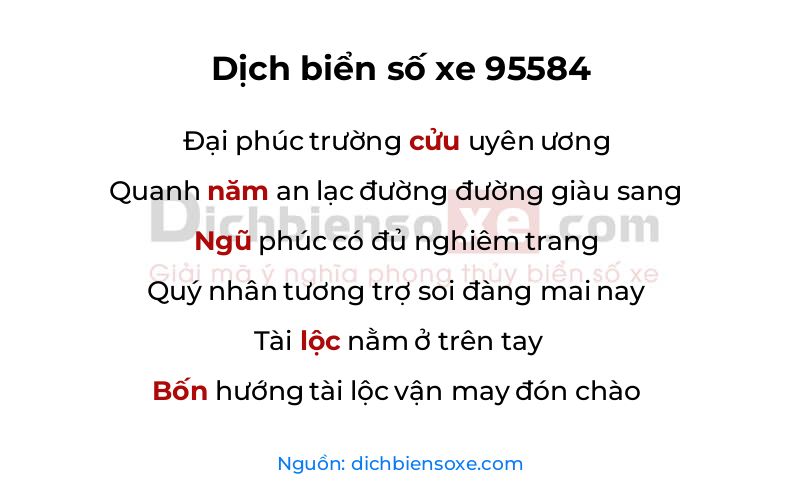 Dịch thơ biển số 95584