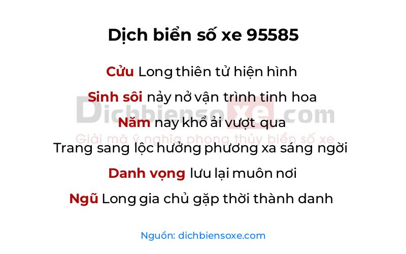 Dịch thơ biển số 95585