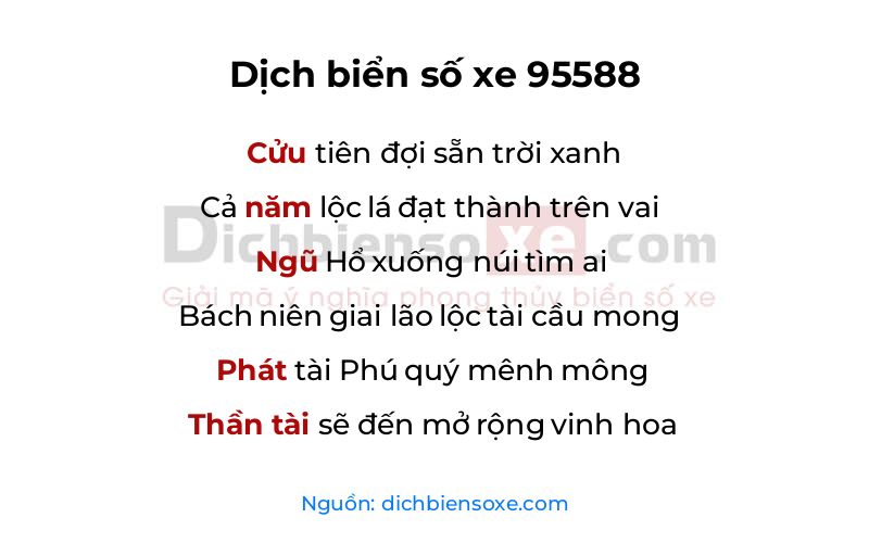 Dịch thơ biển số 95588