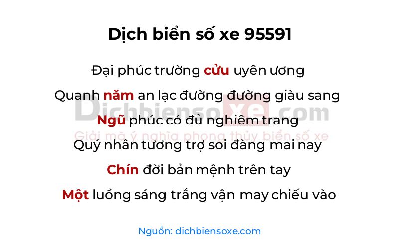 Dịch thơ biển số 95591