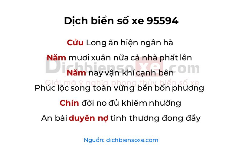 Dịch thơ biển số 95594
