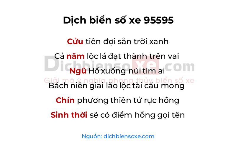 Dịch thơ biển số 95595