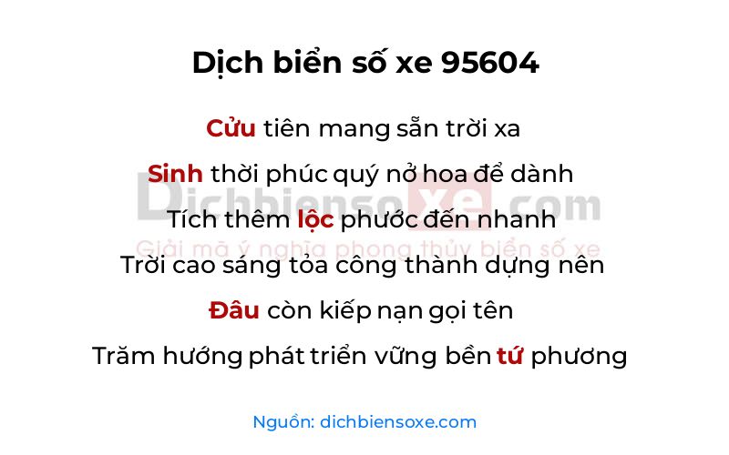 Dịch thơ biển số 95604