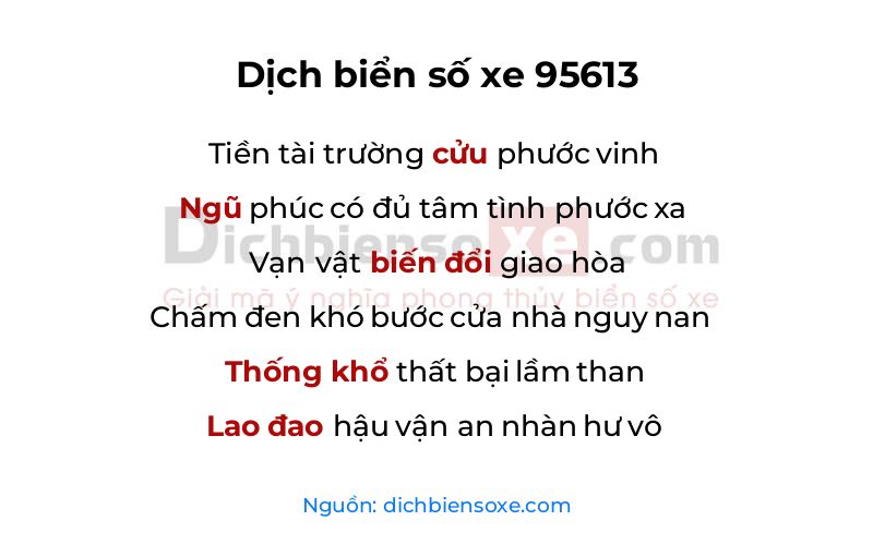 Dịch thơ biển số 95613